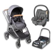 CARRINHO DE BEBE ANNA 3 SPARKLING GREY + BEBE CONFORTO + BASE - MAXI-COSI