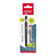 Lapiseira Técnica 0,5mm Preta + 1 Tubo de Grafite Blister Keep - EI111 EI111