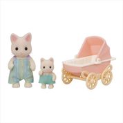 Sylvanian Families - Conjunto Carrinho de Bebê - Papai e Bebê Gatos Primavera