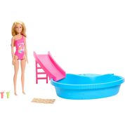 Barbie - Piscina com Boneca Loira e Acessórios Hrj74