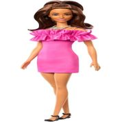 Boneca Barbie Fashionistas Morena - Vestido Pink Hrh15