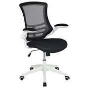 Cadeira de Escritório Ergonômica Giratória com Suporte Lombar e Altura Ajustáveis, Branca, FLASH FURNITURE BL X 5M WH BK ...