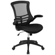 Cadeira de Escritório Ergonômica Giratória com Suporte Lombar e Altura Ajustáveis, FLASH FURNITURE BL X 5M BK GG, Preto