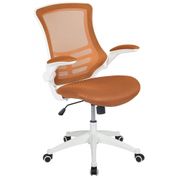 Cadeira de Escritório Ergonômica Giratória com Encosto Médio, FLASH FURNITURE BL X 5M WH TAN GG, Marrom