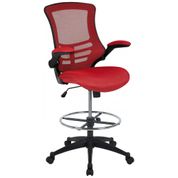 Cadeira de Escritório Ergonômica Giratória com Encosto Médio, FLASH FURNITURE BL X 5M D RED GG, Vermelho