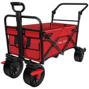 Carrinho Dobrável para Camping e Jardim, Capacidade 80kg com Rodas 360, BEAU JARDIN, Vermelho