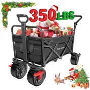 Carrinho Dobrável para Camping e Jardim, Capacidade 80kg com Rodas 360, BEAU JARDIN, Preto