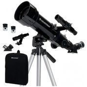 Telescópio Astronômico 20x40 com Óptica de Vidro Totalmente Revestida e Pacote de Software de Bônus, Celestron 21035, Pre...