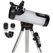 Telescópio Astronômico 60x167 com Tripé Ajustável e Montagem de Altazimute Motorizado, Celestron 114LCM, Cinza