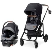 Carrinho de Bebê Travel System com Ventilação Embutida e Viseira Retrátil na Capota, Maxi-Cosi Tayla, Preto