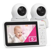 Babá Eletrônica com 2 Câmeras Remotas Pan Tilt Zoom, Tela LCD , Áudio e Streaming de até 17 Horas, VTech VM924 2.