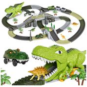 Pista de Corrida com 281 Peças, Tema de Dinossauros para Crianças Acima de 3 Anos, TUMAMA P01, Verde