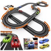 Pista de Corrida Slot Car com 4 Carros de Alta Velocidade e Controle para Crianças Acima de 4 Anos, Wupuaait, Colorido