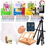 Kit de Pintura Conjunto Artístico com 139 Peças, Inclui 72 Tintas, J MARK, Preto