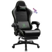 Cadeira Gamer Reclinável e Giratória com Alto Falantes, Bluetooth e Apoio para Pés, GTPLAYER, Verde e Preto