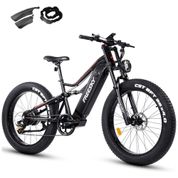 Bicicleta Elétrica para Adultos 7 Velocidades até 144km, 48V 1000W, FREESky, Preta