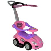 Carrinho de Passeio Infantil 3 em 1 com Alça Removível e Música de Buzina para Crianças de 1 a 3 Anos, ChromeWheels, Ros...