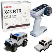 Mini Carro RC Crawler 4x4 RTR com Controle Remoto 2.4GHz, Escala 1:43, LDARC, Cinza