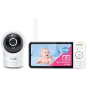 Babá Eletrônica com Acesso Remoto WiFi, Tela HD 720P, Visão Noturna, Sons Suaves, Sensor de Temperatura e Mais, VTech RM5764HD