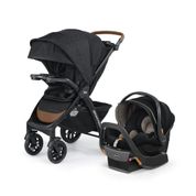 Carrinho de Bebê Travel System com Dobra Rápida, Capota Removíveis e Pneus para Todo o Terreno, Chicco Bravo Primo, Preto