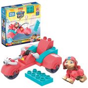 Conjunto de Construção Patrol Liberty s City Scooter com 10 Tijolos e 1 Figura Articulável para Crianças Acima de 3 Anos, MEGA BLOKS