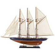 Veleiro Decorativo Atlantic Schooner de Madeira, Escala 1:107 com Detalhes Complexos e Autênticos, NAUTIMALL