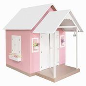 Casinha de Brinquedo com Telhado Branco/Rosa L12 - Criança Feliz