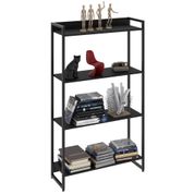 Estante Livreiro Dynamica Industrial 80cm 4 Prateleiras C08 Preto Ônix - Mpozenato