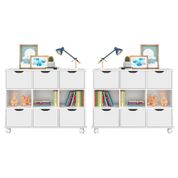 Kit 2 Nichos Organizadores com Rodízios Toys 6 Gavetas Q01 Branco - Mpozenato