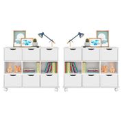 Kit 2 Nichos Organizadores com Rodízios Toys 6 Gavetas Q01 Branco - Mpozenato