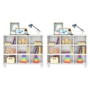 Kit 2 Nichos Organizadores Multifuncionais com Rodízios Toys Q01 Branco - Mpozenato