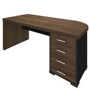 Mesa para Escritório 4 Gavetas Lado Direito 180cm Tamburato Executiva A06 Marrom/Preto - Mpozenato