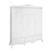 Roupeiro 4 Portas Provençal Realeza Branco Acetinado Canaã