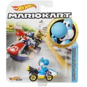 Hot Wheels Mario KART Blue Yoshi KART Mattel GBG25