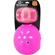 Kit de Proteçao Infantil com Capacete Rosa DM TOYS DMR6154