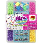 Conjunto Miçangas Biju Collection KIT Pocket PLUS Azul DM TOYS DMT6313