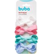 Kit com 4 Laços com Presilha Cabelo Bebe Buba