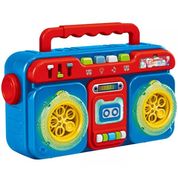 Radio Eletrico Infantil Solta Bolhas Sabao Bubble Radio Azul