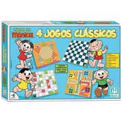 Turma da Monica Conjunto 4 Jogos Classicos de Tabuleiro NIG Brinquedos