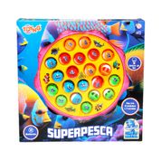 Brinquedo Super Pesca Com Movimento, Efeitos De Luz, 21 Peixinhos E 4 Varinhas Toyng