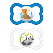 Kit 2 Chupetas Air Bico de Silicone 6M+ Azul - MAM