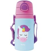 Garrafinha Aluminio com Canudo Animal FUN Unicornio 400ML Buba 12117