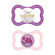 Kit 2 Chupetas Bico de Silicone Air 6m+ Rosa - MAM