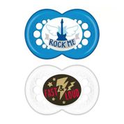Kit 2 Chupetas Rock Limited Edition Azul 6m+ C/ Estojo MAM