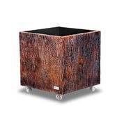 Cachepot Brinox Cubo Decorline em Poliuretano 35 cm x 35 cm x 35 cm com Rodízios