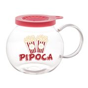 Pipoqueira em Vidro Borosilicato para Micro-ondas 1,8 l com Tampa para Derreter Manteiga