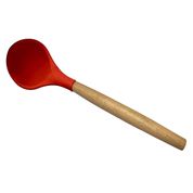 Colher de silicone c/cabo de bambu Charmy vermelha 31,5cm