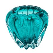 Vaso de vidro Italy Tiffany 16 cm x 14 cm cor Azul-Turquesa