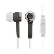 Fone de ouvido tipo earphone com microfone Prata