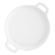 Bandeja Décor Cerâmica Round Grill com alças 21x17cm